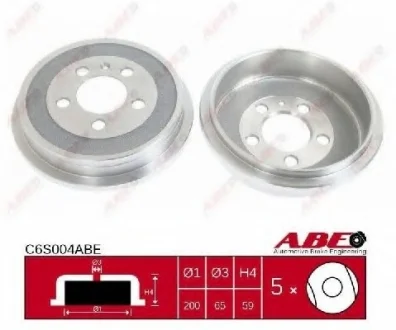 Барабан тормозной ABE C6S004ABE