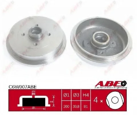 Гальмівний барабан ABE C6W007ABE (фото 1)