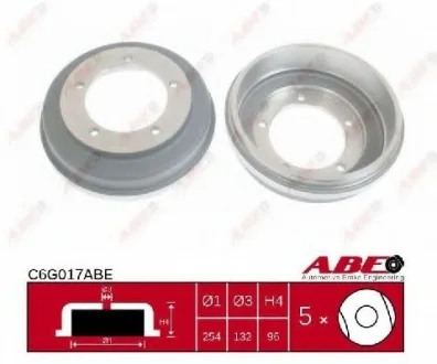 Тормозной барабан задний FORD TRANSIT, TRANSIT TOURNEO 2.0-2.9 09.88-12.00 ABE C6G017ABE