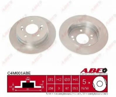 Диск тормозной ABE C4M001ABE