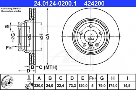 Тормозной диск ATE 24.0124-0200.1 (фото 1)