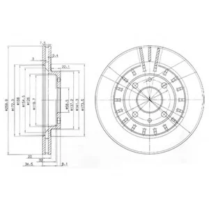 Диск гальмівний Lada 21110-21112 - 14"/15" Delphi BG3806
