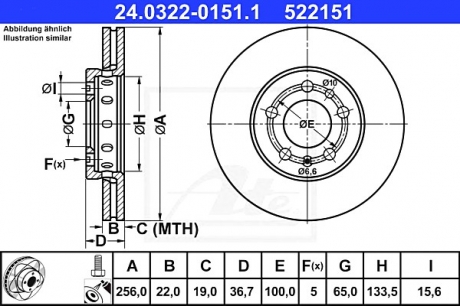 Тормозной диск ATE 24.0322-0151.1 (фото 1)