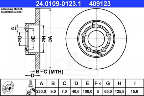 Тормозной диск ATE 24.0109-0123.1 (фото 1)