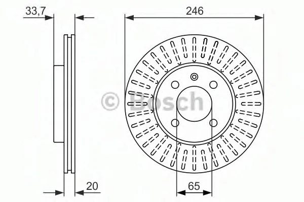 Гальмівний диск VW/Golf/Caddy/Passat/Polo "95-04 BOSCH 0 986 479 853 (фото 1)