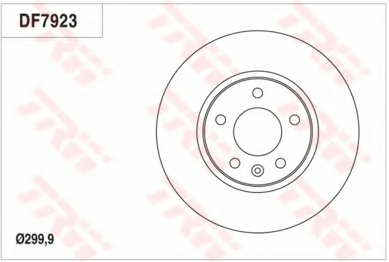 Диск тормозной (1 шт.).) CHEVROLET/OPEL Cruze/Astra J "F D=300mm "09>> TRW DF7923 (фото 1)