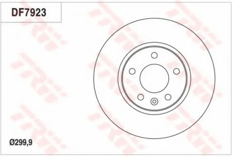 Диск гальмівний (1 шт.) CHEVROLET/OPEL Cruze/Astra J "F D=300mm "09>> TRW DF7923