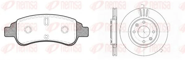 Комплект: 2 диска+ 4 колодки гальмівних REMSA 8840.02 (фото 1)