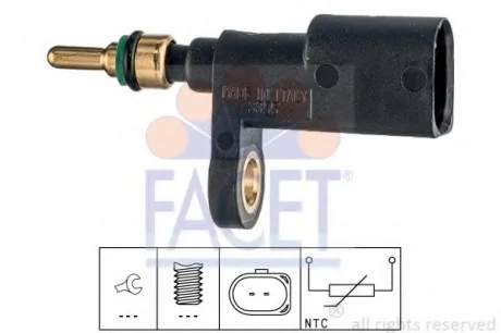 Датчик температуры (сигнальная лампа/2 конт., чёрный) Caddy FACET 7.3355