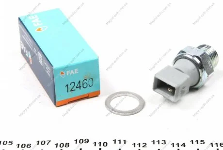 Датчик тиску масла (0,5Бар, 1 pin, сірий) CITROEN AX, BERLINGO, EVASION, JUMPER I, JUMPY I, SAXO, XANTIA, XM, XSARA, XSARA PICASSO, ZX FIAT DUCATO, SCUDO, ULYSSE 1.0-3.0 01.87-12.12 FAE 12460