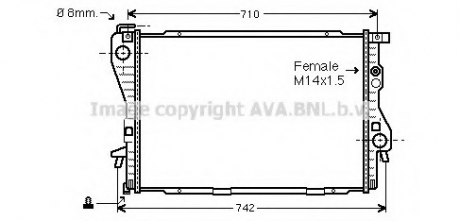 Радиатор охлаждения BMW 5 E39 (95-)/7 E38 (94-) (AVA) AVA COOLING BW 2176