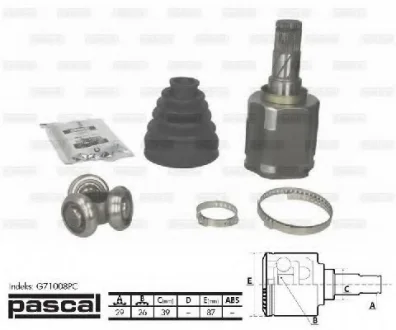 Шарнір привідного валу PASCAL G71008PC