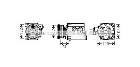 Компресор кондиціонера Transit Connect, Tourneo Connect (02-) 1.8TDCi (FDAK436) AVA AVA COOLING FDA K436