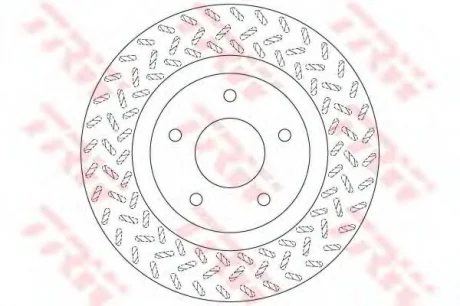 Диск гальмівний передн лів/прав DODGE CALIBER HYUNDAI SANTA FÉ I MITSUBISHI ASX, OUTLANDER II, OUTLANDER III 1.6-2.4 02.01- TRW DF6206