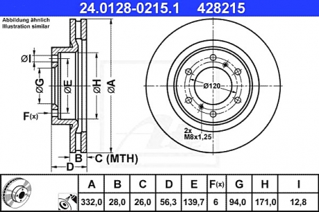 Тормозной диск ATE 24.0128-0215.1