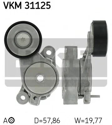 Натягувач ременя AUDI/SEAT/SKODA/VW Fabia/Beetle/Golf/Passat/Polo/Tiguan/Touran "1,4TSI "05>> SKF VKM31125 (фото 1)