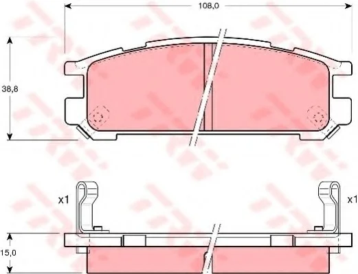 Комплект тормозных колодок, дисковый тормоз TRW GDB990 (фото 1)