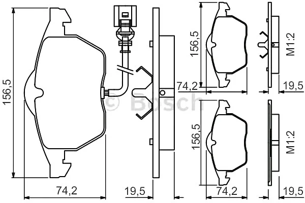 Гальмівні колодки дискові VAG A3/TT/Leon/Toledo/Octavia/Golf/Polo/Jetta \'\'F \'\'>>06 PR2 BOSCH 0986495249 (фото 1)