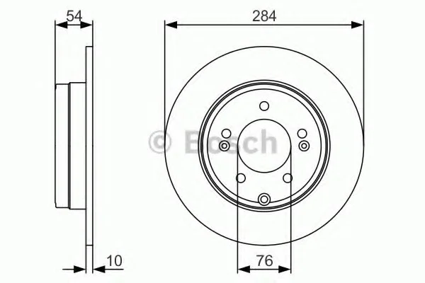 Гальмівний диск HYUNDAI/KIA Azera/Grandeur/Sonata/K5/Optima \'\'R \'\'1,7-3,3 \'\'05>> BOSCH 0986479A45 (фото 1)