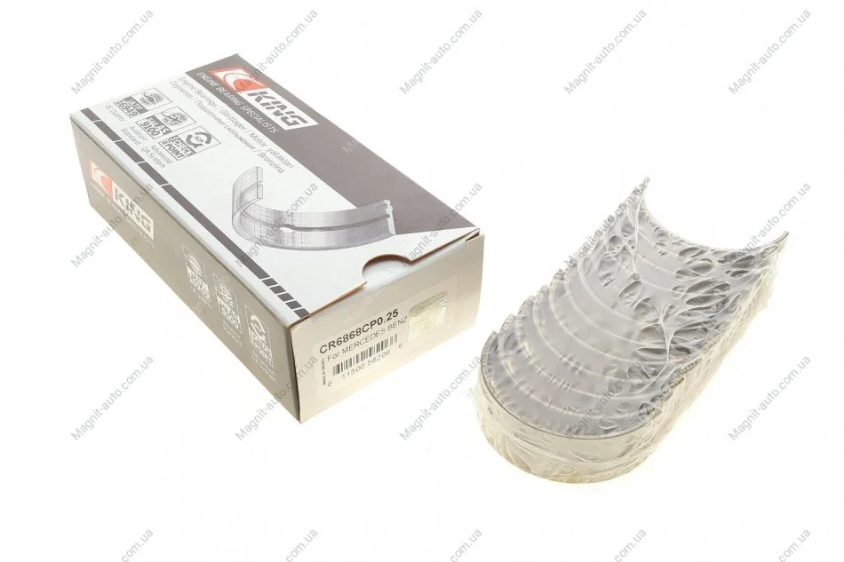 Вкладыши шатунные комплект KING MERCEDES BENZ W203 C203 S203 M 272.911, M 272.920 3,5 King CR6868CP0.25 (фото 1)