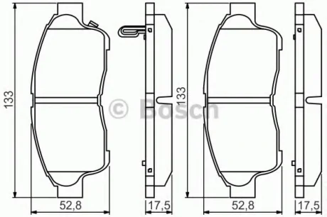 Гальмівні колодки TOYOTA Camry/Corolla/Carina E/RAV 4/Sprinter \'\'F \'\'>>02 PR2 BOSCH 0986495257 (фото 1)
