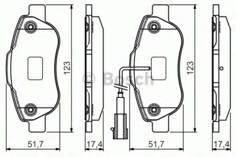 Колодки тормозные дисковые, комплект BOSCH 0986495097