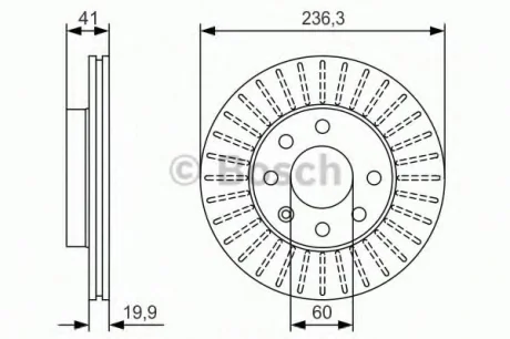 Гальмівний диск OPEL/DAEWOO Astra/Combo/Corsa/Kadett/Vectra/Lanos \'\'F PR2 BOSCH 0986479S98