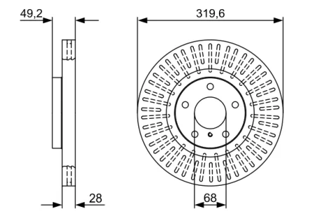 Тормозной диск INFINITI/NISSAN FX35/FX/Maxima F'3,5-4,502-08 BOSCH 0986479V60