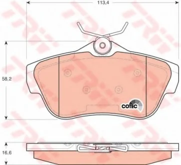 Гальмівні колодки дискові PEUGEOT/CITROEN/FIAT Jampy/Scudo/Expert "R "07>> TRW GDB1740