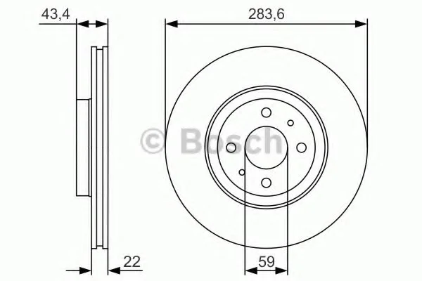 Гальмівний диск ALFA ROMEO/CITROEN/FIAT/LANCIA/PEUGEOT \'\'F \'\'92>> PR2 BOSCH 0986479S01 (фото 1)