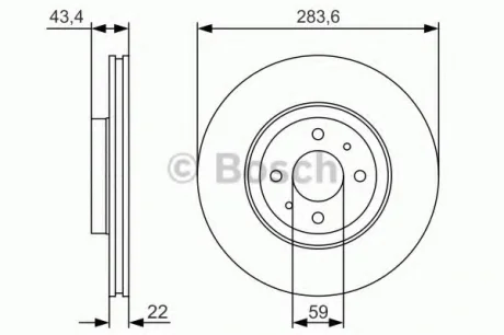 Гальмівний диск ALFA ROMEO/CITROEN/FIAT/LANCIA/PEUGEOT \'\'F \'\'92>> PR2 BOSCH 0986479S01