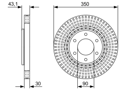 Гальмівний диск NISSAN/INFINITI Armada/Titan/QX56 \'\'F \'\'5,6 \'\'03-10 BOSCH 0986479V51