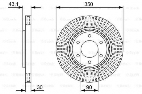 Гальмівний диск NISSAN/INFINITI Armada/Titan/QX56 \'\'F \'\'5,6 \'\'03-10 BOSCH 0986479V51 (фото 1)