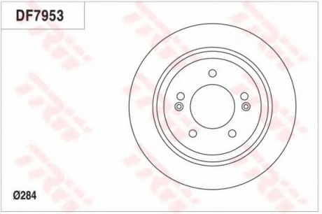Диск гальмівний (1 шт.).) HYUNDAI/KIA Grandeur/Optima/Soul "R D=284mm "11>> TRW DF7953