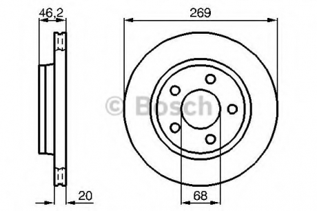 Гальмівний диск AUDI 100, 100 Quattro, 200 Quattro, A8, A8 Quattro, S8 R BOSCH 0986478316 (фото 1)