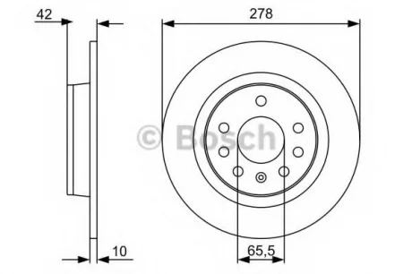 Гальмівний диск CHEVROLET/OPEL Astra/Zafira/ \'\'R \'\'1.6-2.2 \'\'04-15 BOSCH 0986479515