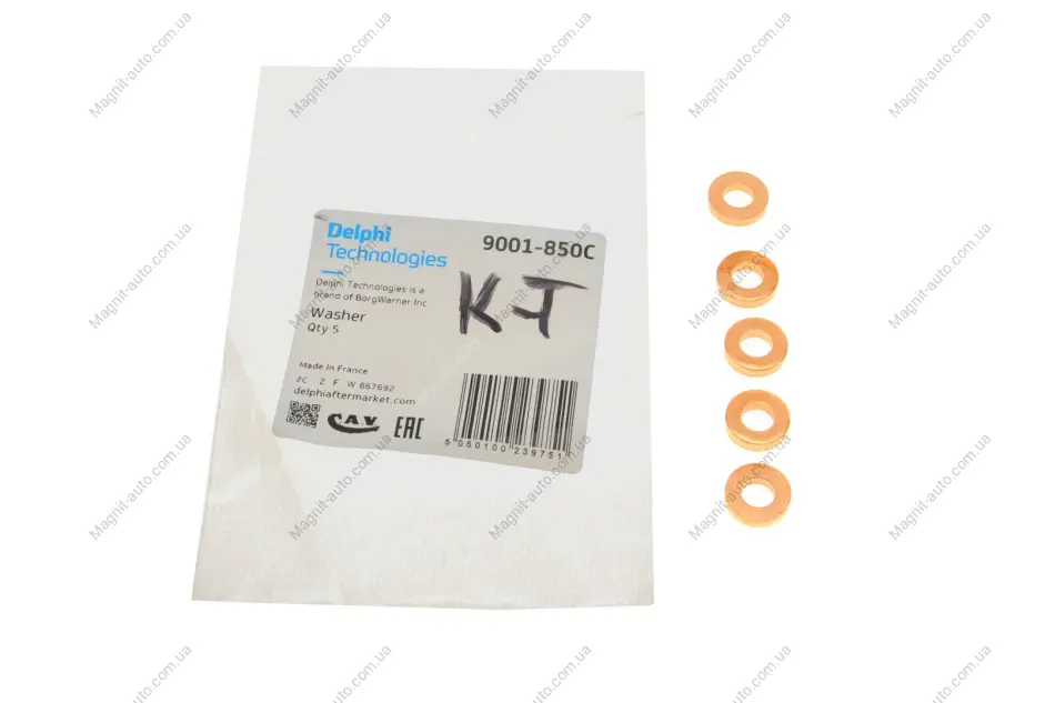 Шайба під форсунку RENAULT K9K/SSANGYONG D20DT,D27DT "D=3mm (к-т 5шт.) Delphi 9001-850C (фото 1)