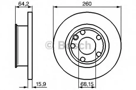 Гальмівний диск VW California, Caravelle, Multivan, Transporter T4 F BOSCH 0986478547