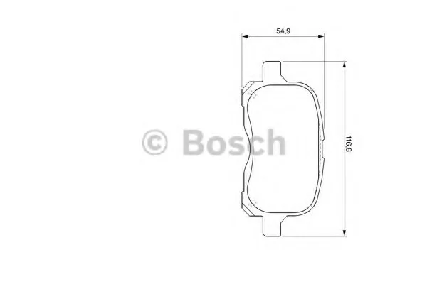 Комплект тормозных колодок, дисковый тормоз BOSCH 0986424692 (фото 1)