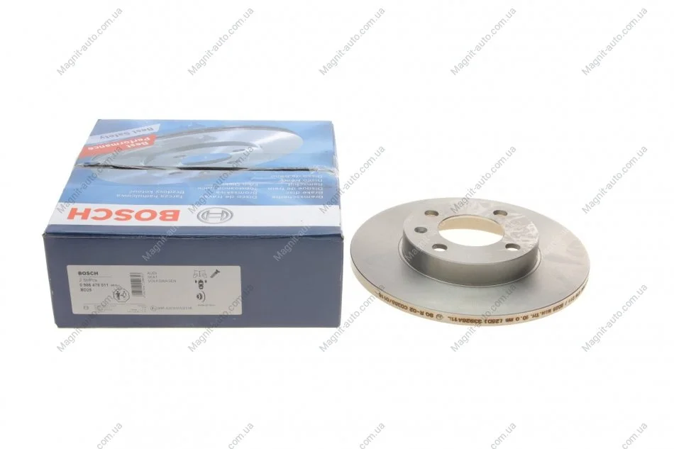 Тормозной диск AUDI/SEAT/VW 80/Ibiza/Caddy/Golf/Passat/Polo \'\'F BOSCH 0986478011 (фото 1)