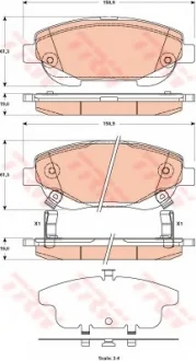 Гальмівні колодки дискові TOYOTA Avensis/Verso "F (201012->) "08>> TRW GDB3518