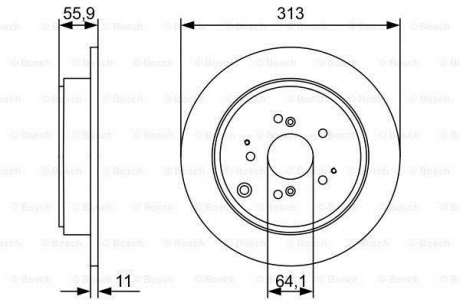 Гальмівний диск ACURA/HONDA MDX/MR-V/Pilot \'\'R \'\'3,5 \'\'05>> BOSCH 0986479W23