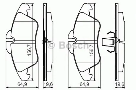 Гальмівні колодки дискові MERCEDES/VW Sprinter/Vito(638)/LT \'\'F BOSCH 0986494504 (фото 1)