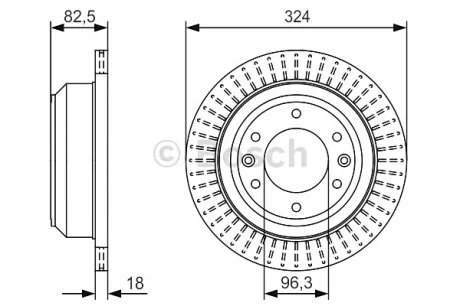 Тормозной диск DODGE/HYUNDAI H100/H-1 'R' 2,5 '08>> BOSCH 0986479U29