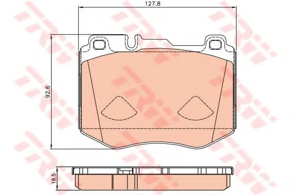 Тормозные колодки дисковые MERCEDES C (W205) "F "14>> BREMBO TRW GDB2081 (фото 1)