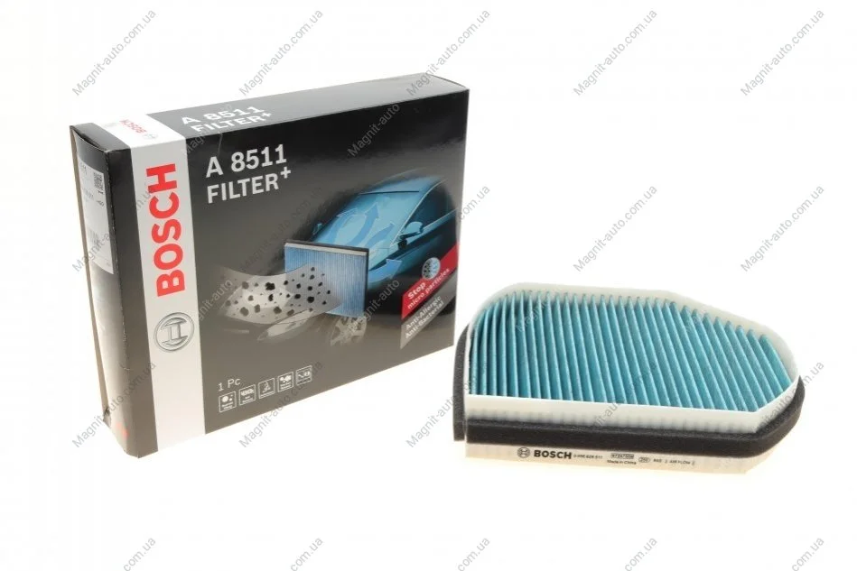 Фільтр салону з актив. вугіллям + MERCEDES C W202, E W210 BOSCH 0986628511 (фото 1)