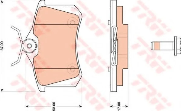 Тормозные колодки дисковые CITROEN/PEUGEOT C3/207 "R "06>> TRW GDB1813 (фото 1)