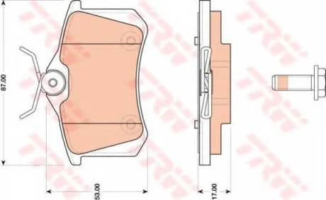 Тормозные колодки дисковые CITROEN/PEUGEOT C3/207 "R "06>> TRW GDB1813