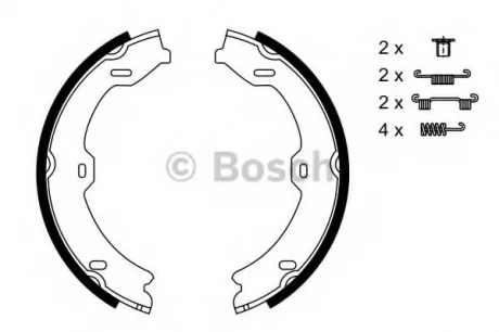 Гальмівні колодки барабанні (ручник) MERCEDES W221 "05>> BOSCH 0986487725
