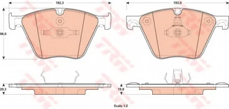 Тормозные колодки дисковые BMW 5 GT/F07/760i/F01 "09>> "F TRW GDB1915